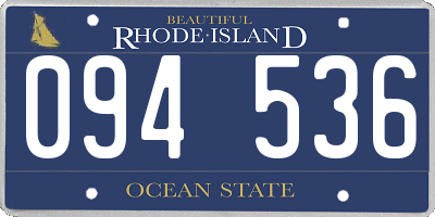 RI license plate 094536