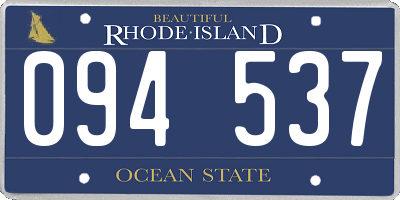 RI license plate 094537