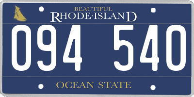 RI license plate 094540