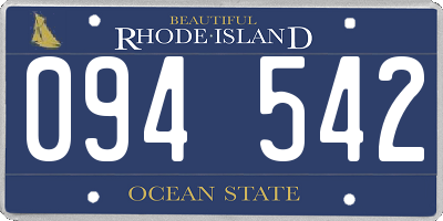 RI license plate 094542