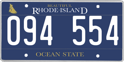 RI license plate 094554