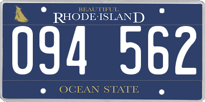 RI license plate 094562