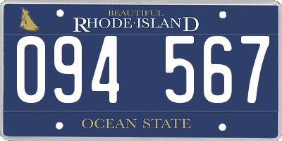 RI license plate 094567