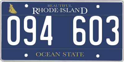 RI license plate 094603