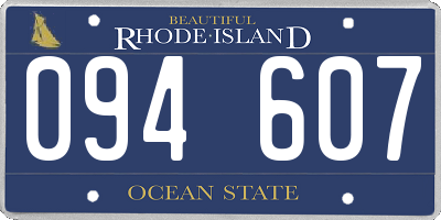 RI license plate 094607