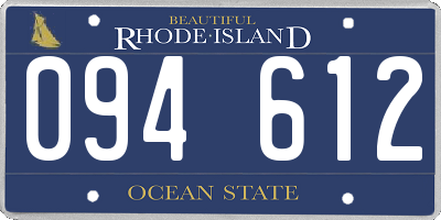 RI license plate 094612