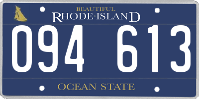 RI license plate 094613