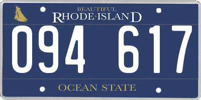 RI license plate 094617