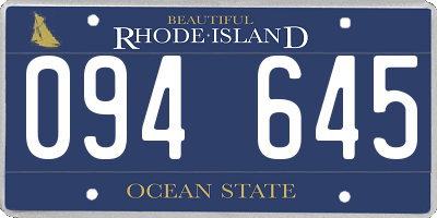RI license plate 094645