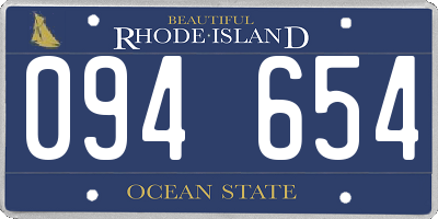 RI license plate 094654