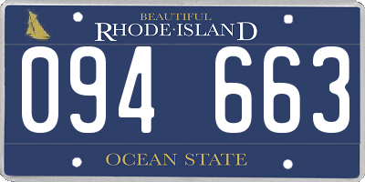 RI license plate 094663
