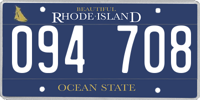 RI license plate 094708