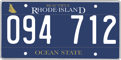 RI license plate 094712