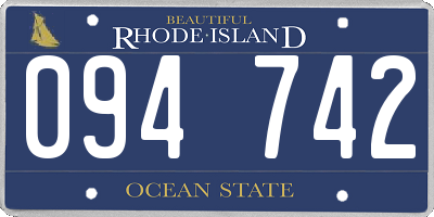 RI license plate 094742