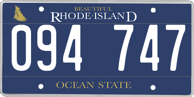 RI license plate 094747