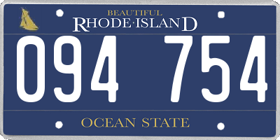 RI license plate 094754
