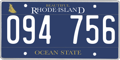 RI license plate 094756