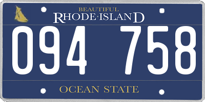 RI license plate 094758