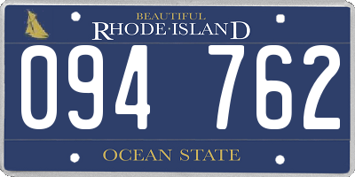 RI license plate 094762