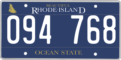 RI license plate 094768