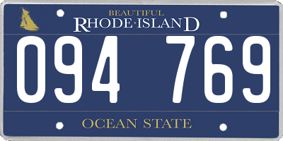 RI license plate 094769