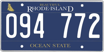 RI license plate 094772