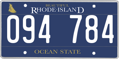 RI license plate 094784