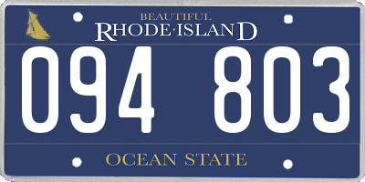 RI license plate 094803