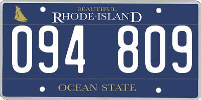 RI license plate 094809