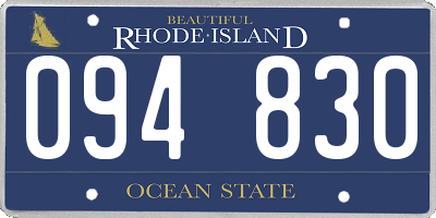 RI license plate 094830