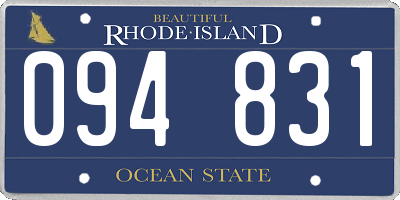 RI license plate 094831