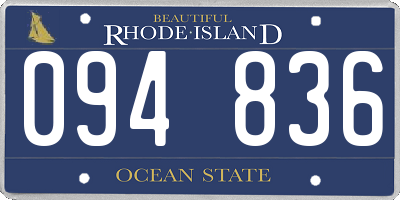 RI license plate 094836