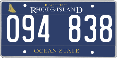 RI license plate 094838