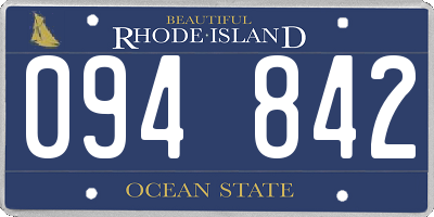 RI license plate 094842