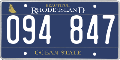 RI license plate 094847