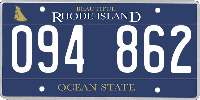 RI license plate 094862