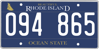 RI license plate 094865