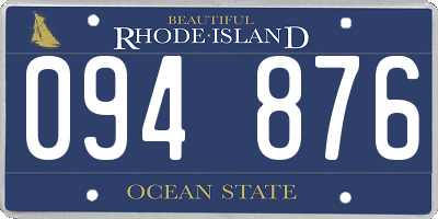 RI license plate 094876