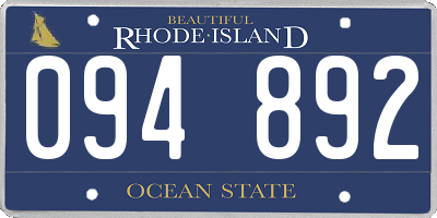 RI license plate 094892