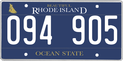 RI license plate 094905