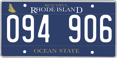 RI license plate 094906