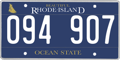 RI license plate 094907