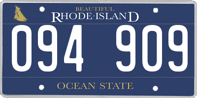 RI license plate 094909