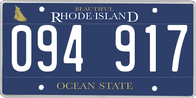 RI license plate 094917