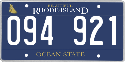RI license plate 094921