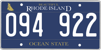 RI license plate 094922