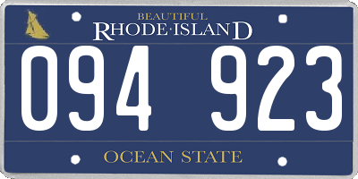 RI license plate 094923