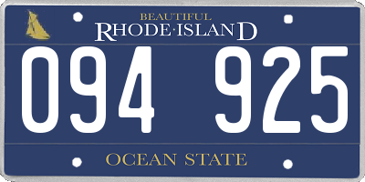 RI license plate 094925