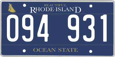 RI license plate 094931