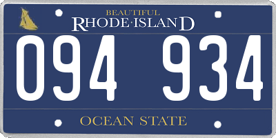 RI license plate 094934